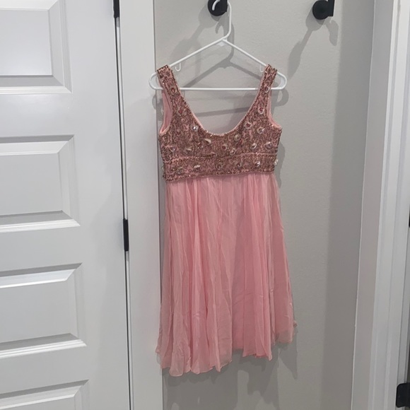 Beautiful Handmade Vintage Princess Cut Dress with Flower Beading - Picture 3 of 13